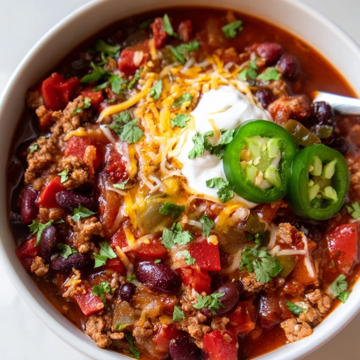 Warm and comforting slow cooker turkey chili perfect for chilly evenings and meal prep.