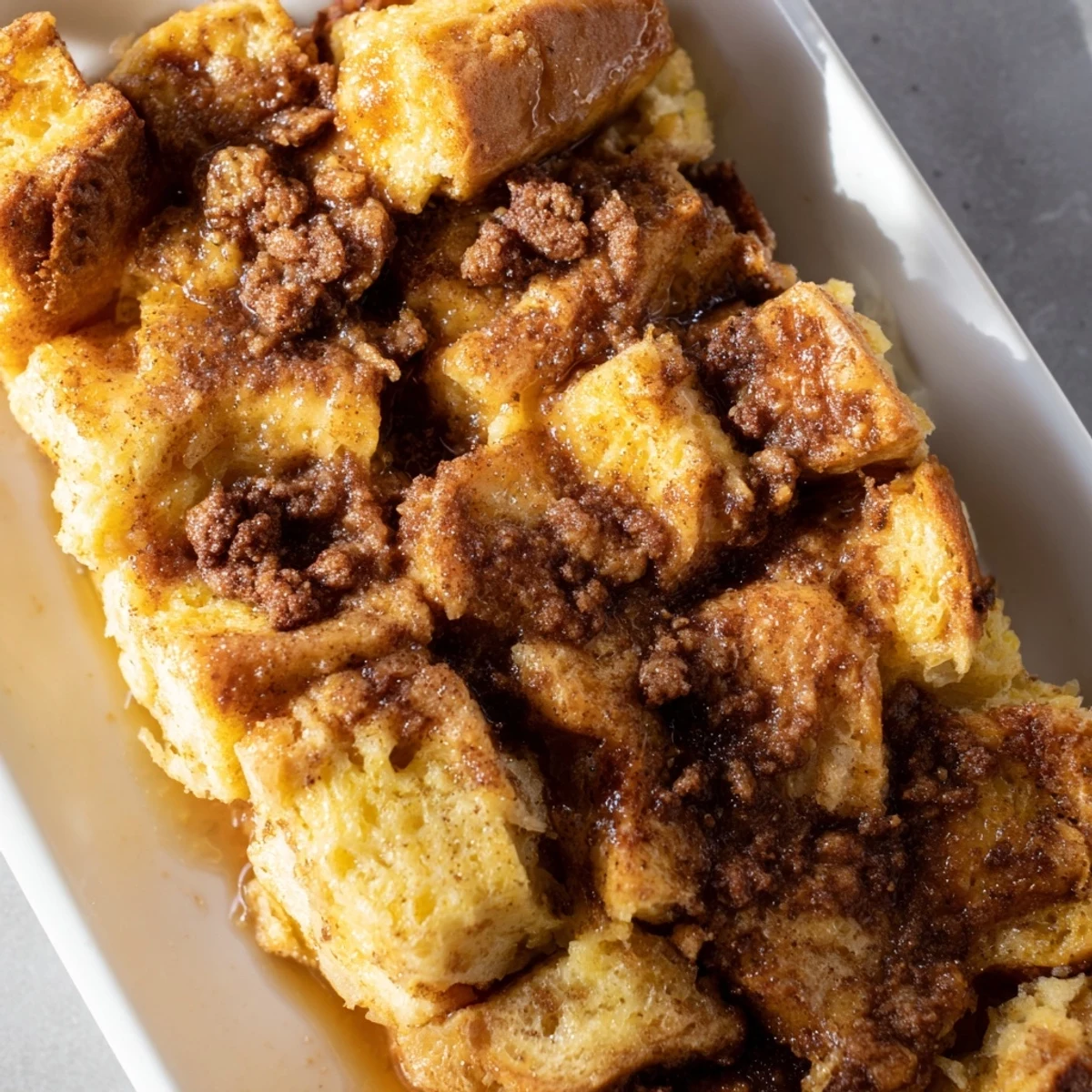 Imagine a hearty French Toast Bake, the fluffy bread soaked in a creamy custard, ready for the oven.