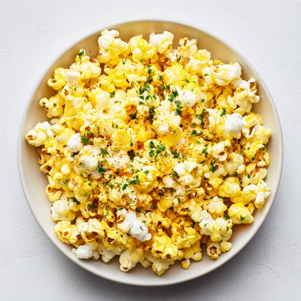 Crispy, flavourful savoury popcorn mixes, featuring smoky paprika and garlic, perfect for a movie night.