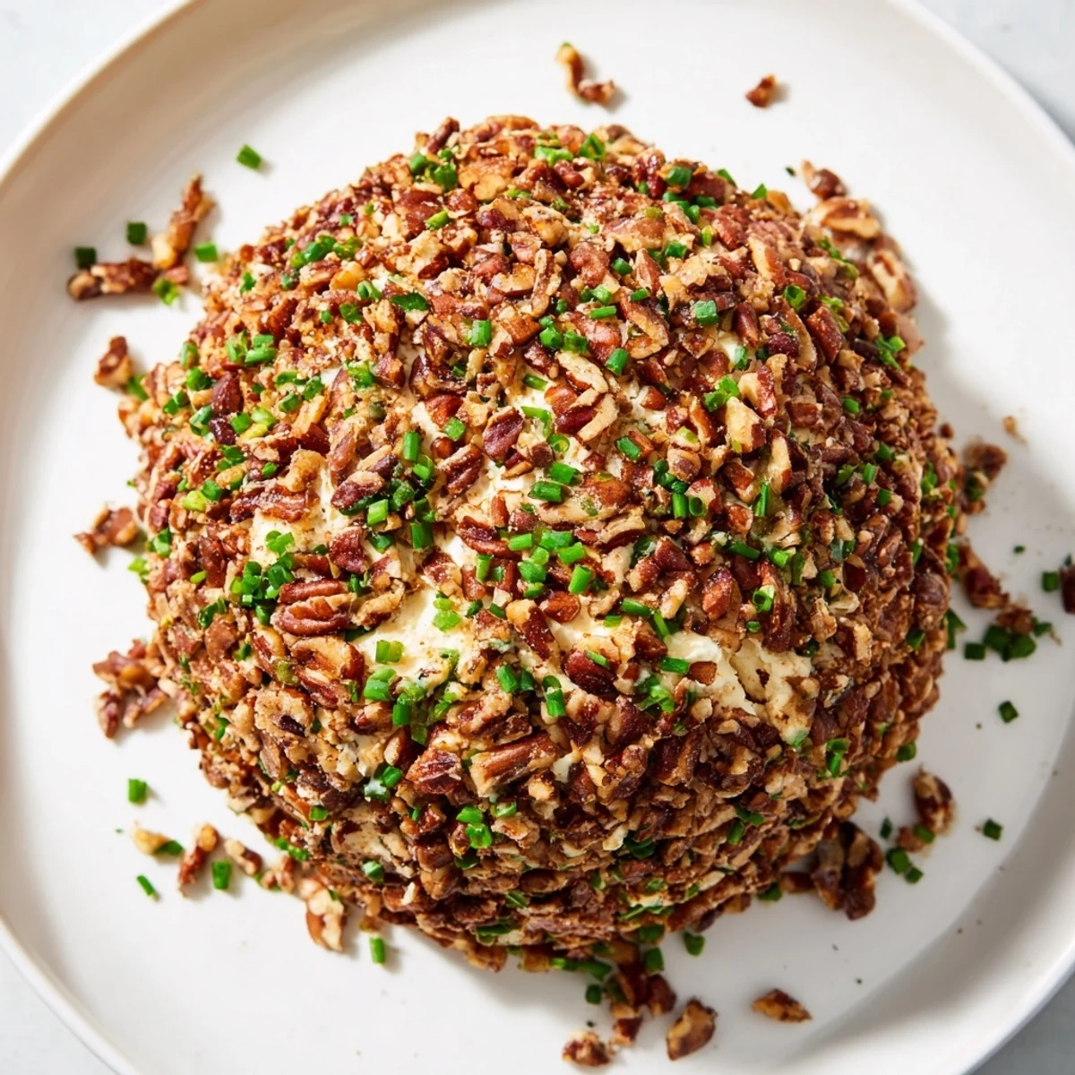 Imagine the savory and tangy flavors of a Classic Cheese Ball with a sprinkle of fresh herbs.