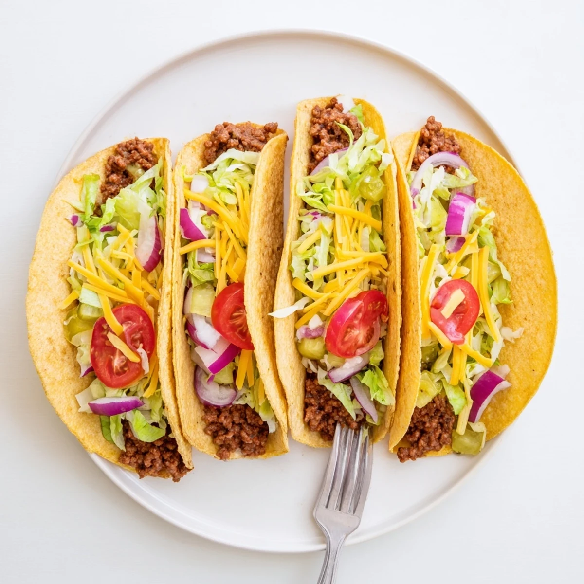 Deliciously messy close-up: a single Viral Cheeseburger Taco ready to be loaded with fixings.