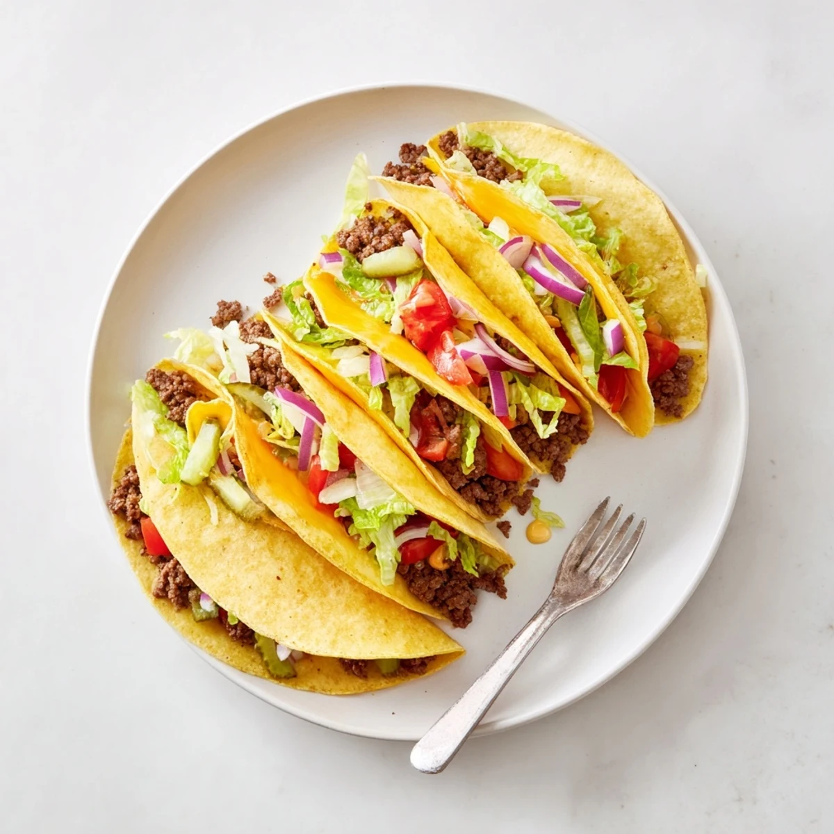 Crispy, cheesy Viral Cheeseburger Tacos with fresh toppings piled high for a satisfying bite!