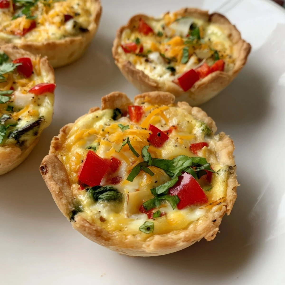Golden-brown, savory Easy Festive Mini Quiche Cups, ready to be enjoyed with a creamy filling.