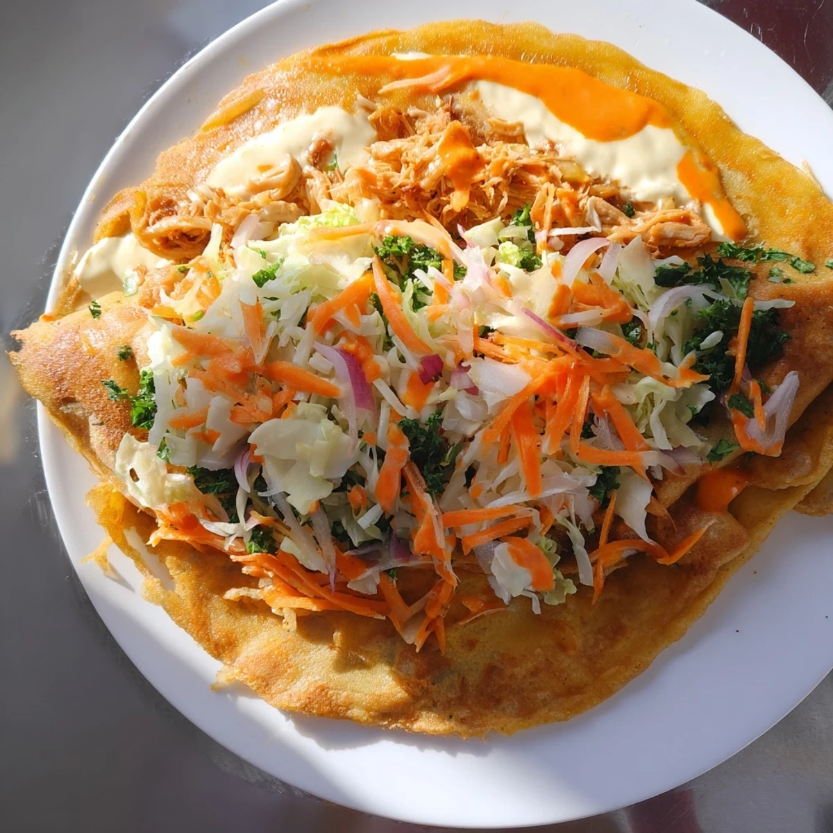 Enjoy the savory, air-fried goodness of these delicious Buffalo Turkey Christmas Wraps, served warm.