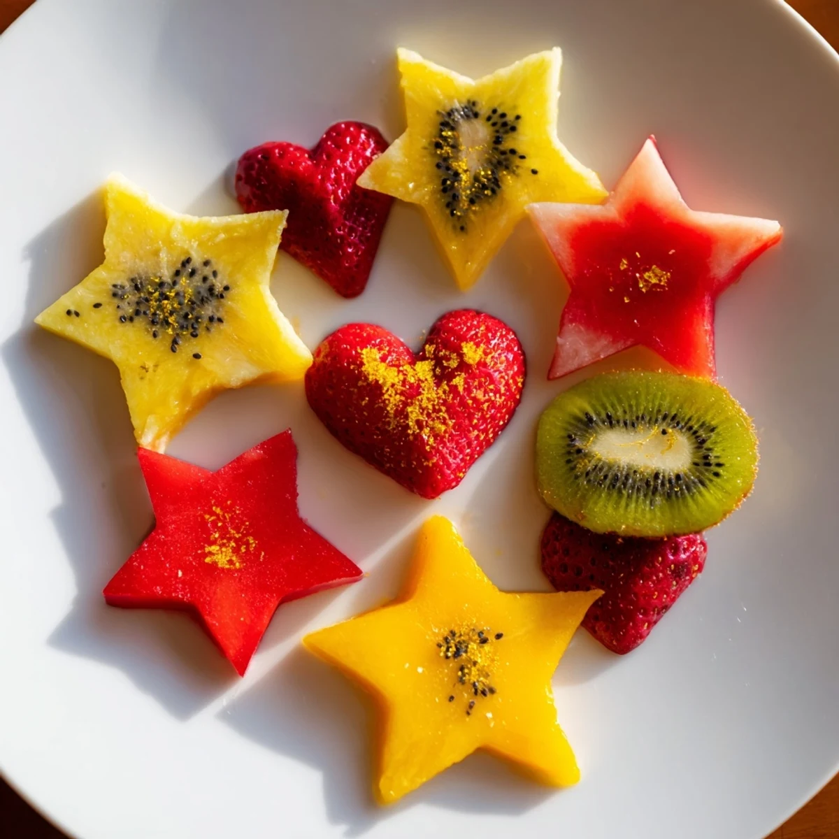 Midnight Kiss Star & Heart Cocktail garnishes sparkle with edible gold dust, ready for festive drinks.