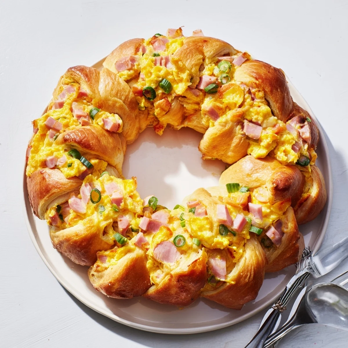 Egg Ham Cheese Wreath