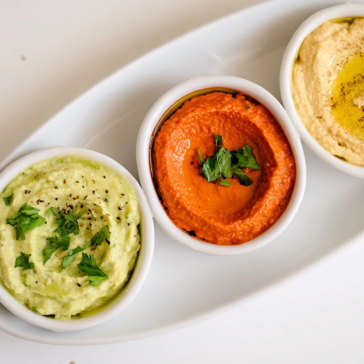 Arranged side-by-side, the Dip Trio offers guests three distinct flavors and textures, ready to eat.