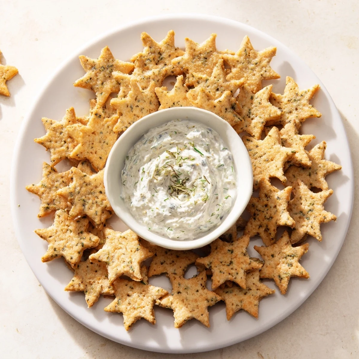 Holiday Star-Shaped Crackers Dip