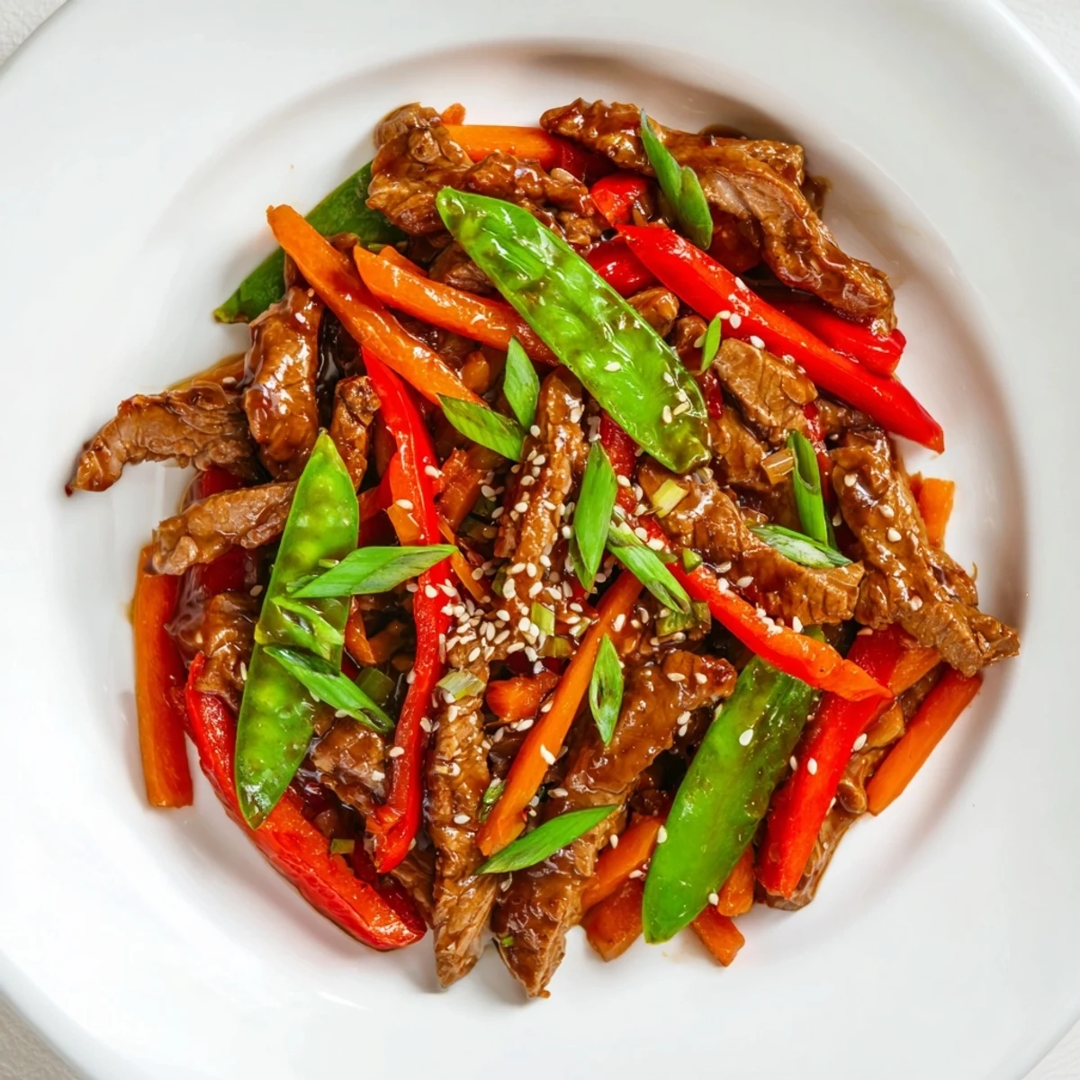 Imagine the amazing aroma of this sweet teriyaki pork stir-fry, a quick delicious Asian-inspired dinner.