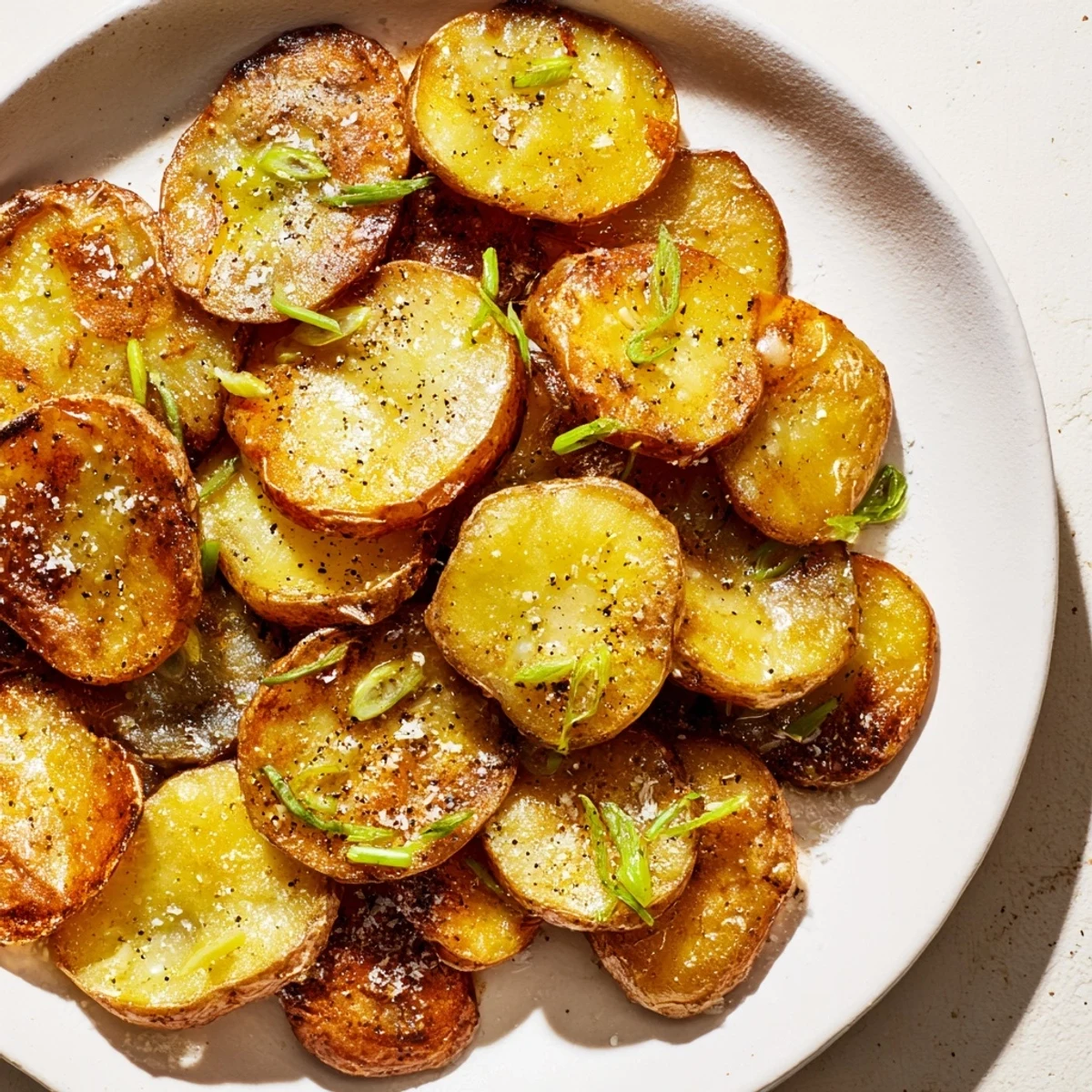 Golden, crispy Smashed Green Onion Potato Bombs ready to eat, with a delightful aroma of fresh herbs and garlic.