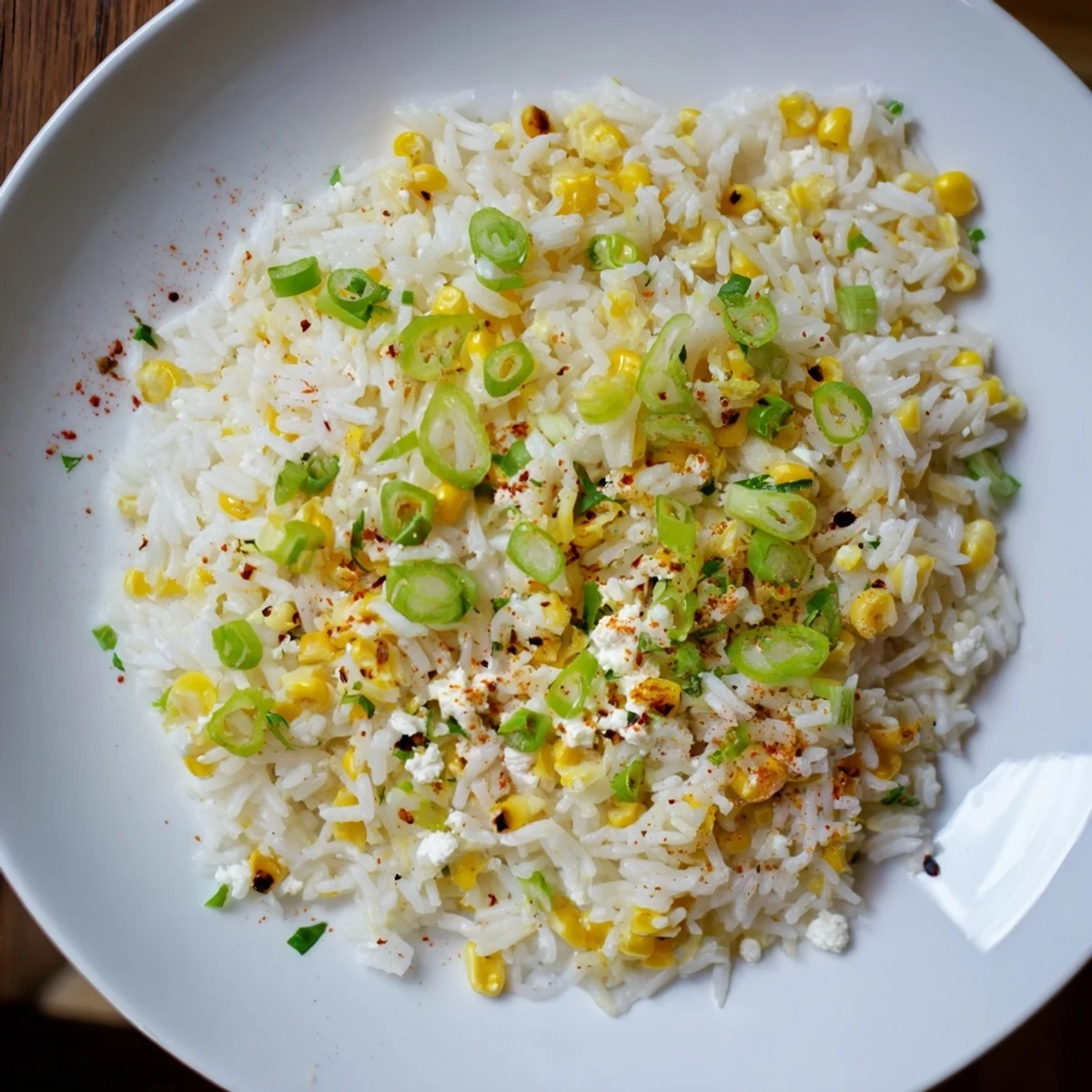 Fluffy Mexican Street Corn Rice, bursting with corn, cheese, and zesty lime, a colorful side.