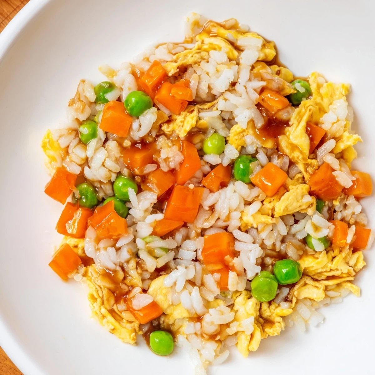 Savory Egg Fried Rice featuring golden eggs and fresh scallions, ready to serve quick.