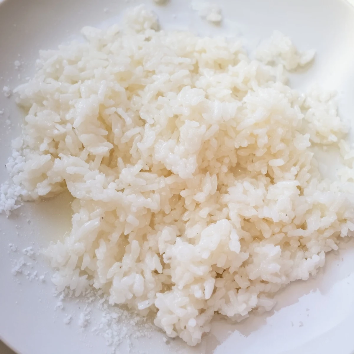 Close-up of fluffy Coconut Jasmine Rice, the coconut aroma hinting at a delicious meal.