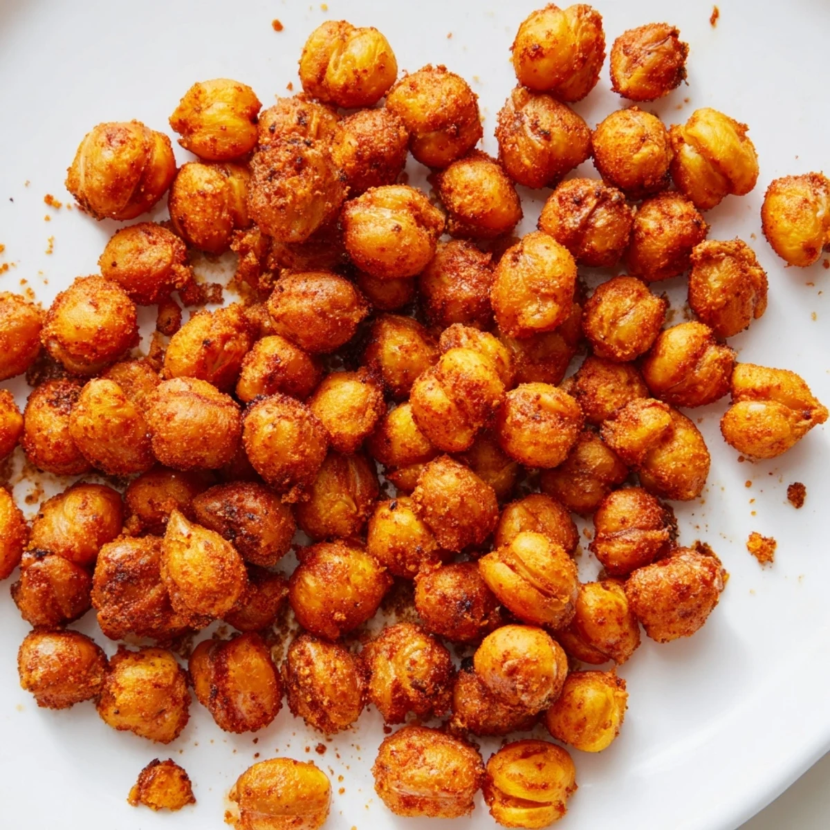 Golden crispy chickpea snack roasted with smoked paprika and cumin, served warm in a rustic bowl.