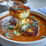 Creamy Tomato Basil Grilled Croutons