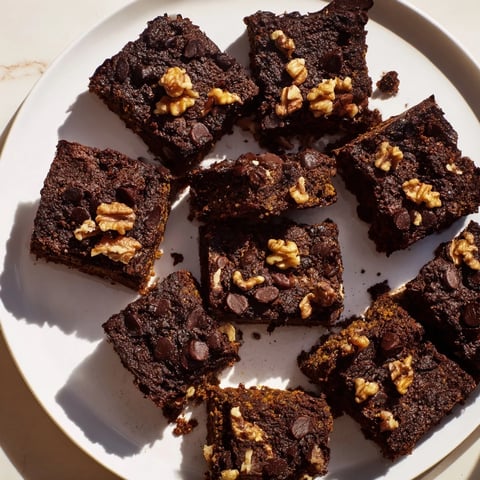 Warm and fudgy sweet potato brownies, studded with chocolate chips and ready to enjoy.
