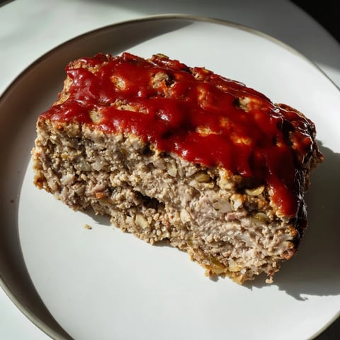 Savory Stove Top Stuffing Meatloaf Hack, cooked to perfection, ready to slice, and serve with mashed potatoes.