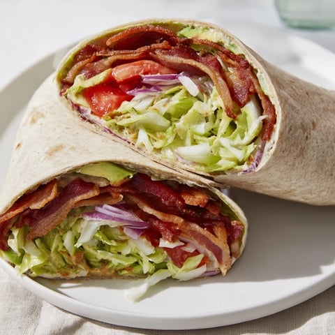 Zesty BLT Wraps with Chipotle Mayo: a delicious wrap showcasing crispy bacon, fresh veggies, and smoky mayo.