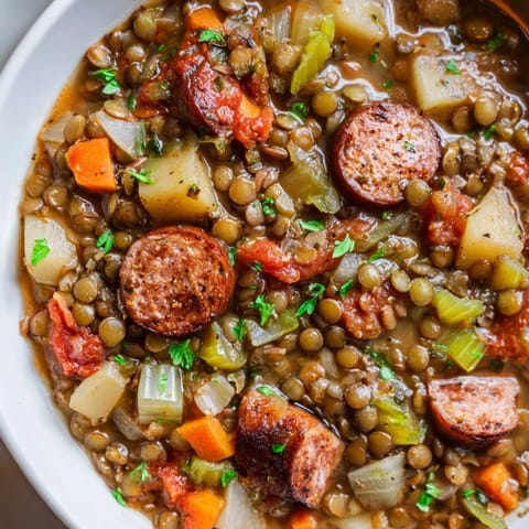 Hearty Lentil Sausage Stew