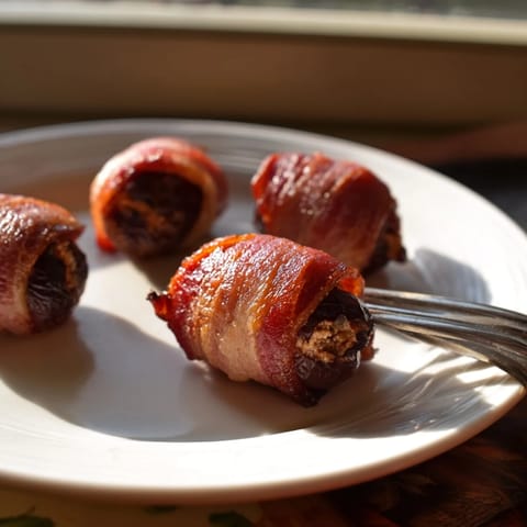 Bacon-Wrapped Dates Goat Cheese