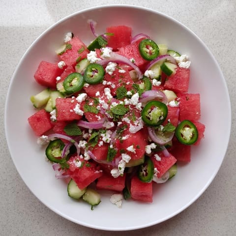 Cucumber Watermelon Hot Salad