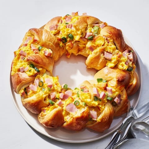 Egg Ham Cheese Wreath