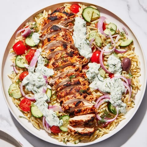 Greek Chicken Gyro Pasta Bowl