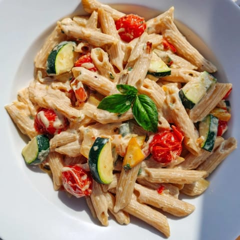 Creamy baked feta pasta with vibrant tomatoes, perfect for a flavorful weeknight dinner.