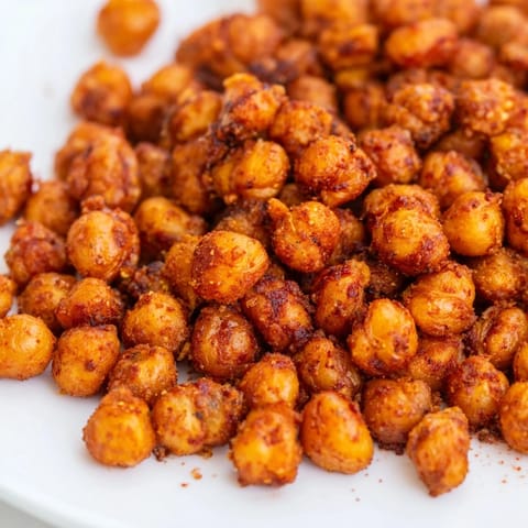 Freshly baked crispy chickpea snack cooled on a tray, ready for snacking or topping a fresh garden salad.