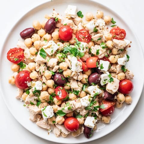 Mediterranean Chickpea Chicken Salad