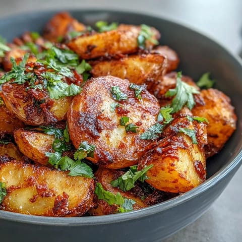 Served hot from the skillet with lime wedges, these Spicy Mexican-Style Street Potatoes offer a perfect spicy side dish.