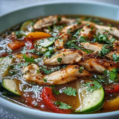Skinny Chicken Fajita Soup