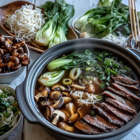 Asian Hot Pot Noodles Feast