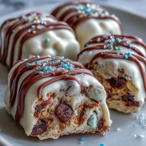 Festive St. Patrick's Day treats board with Lucky Charms bark, rainbow candies, and chocolate coins on a colorful platter.