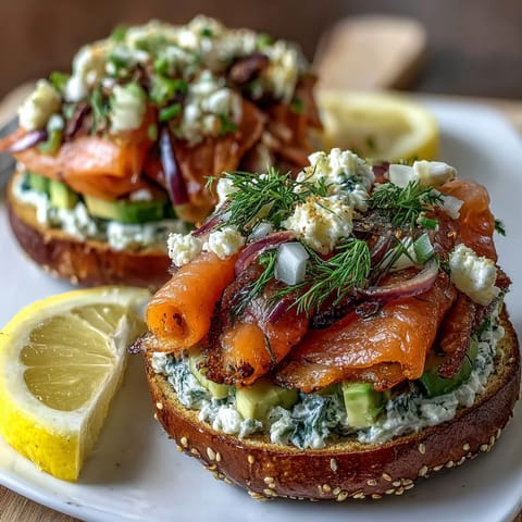 Vibrant smoked salmon bagel board with cream cheese, fresh veggies, and garnishes for a spring brunch spread.