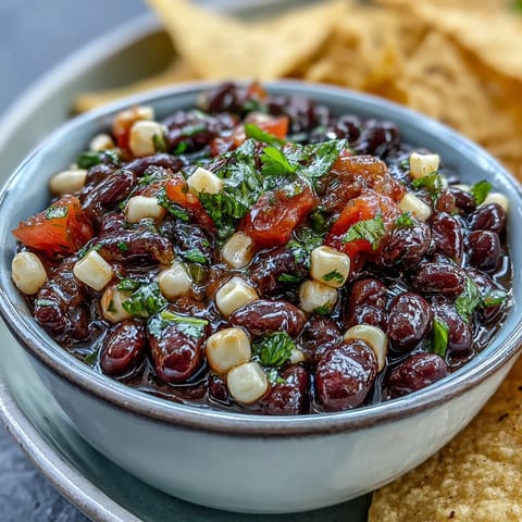 Hearty 3-Ingredient Cowboy Caviar Dip bursting with fresh corn and beans.