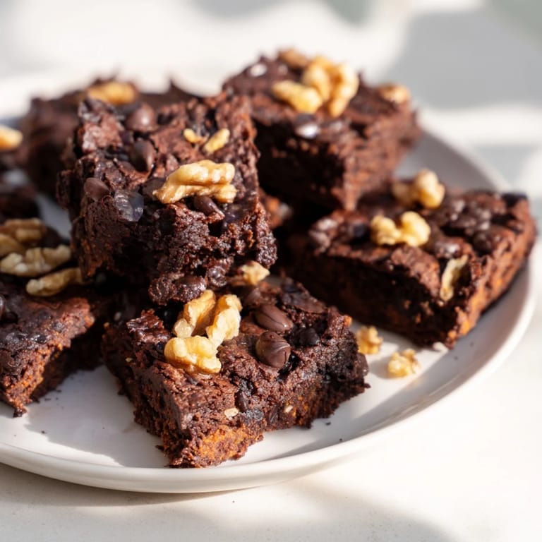 Moist and delicious sweet potato brownies, baked to perfection and offering a healthier indulgence.
