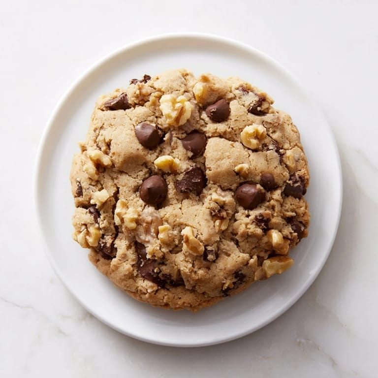 A close-up of chewy protein chocolate chip cookies, showing melty chocolate chips and a delightful texture.