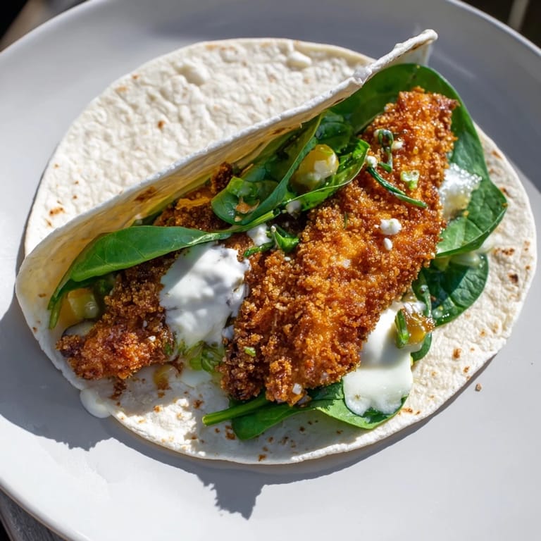 Inside a tortilla—savory Chicken Piccata Crunch Wrap with crispy chicken and melted cheese, perfect dinner.