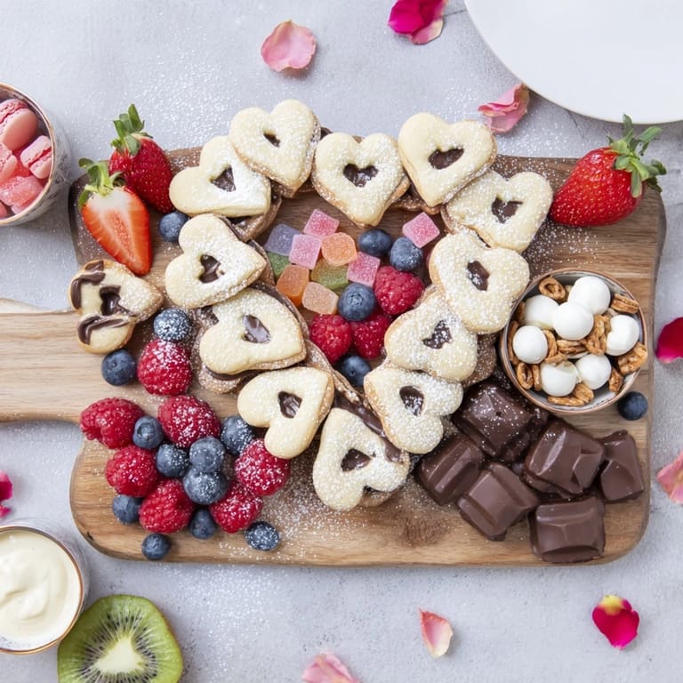 Delectable Love Letter Dessert Board: Strawberries, chocolates, and macarons create a stunning and romantic treat.