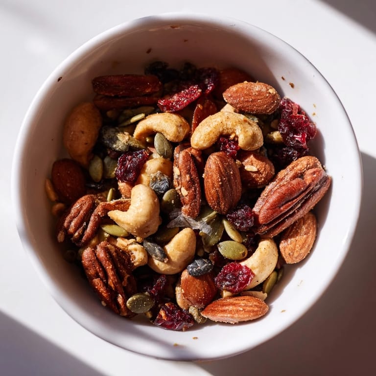 Hearty Nutty Nosh Squirrel Snack Mix with roasted nuts, perfect for an energy-boosting snack anytime.