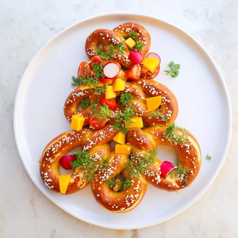 Delicious Bretzel Arbre de Vie appetizer: a detailed view of pretzels, cheese, and cured meats.