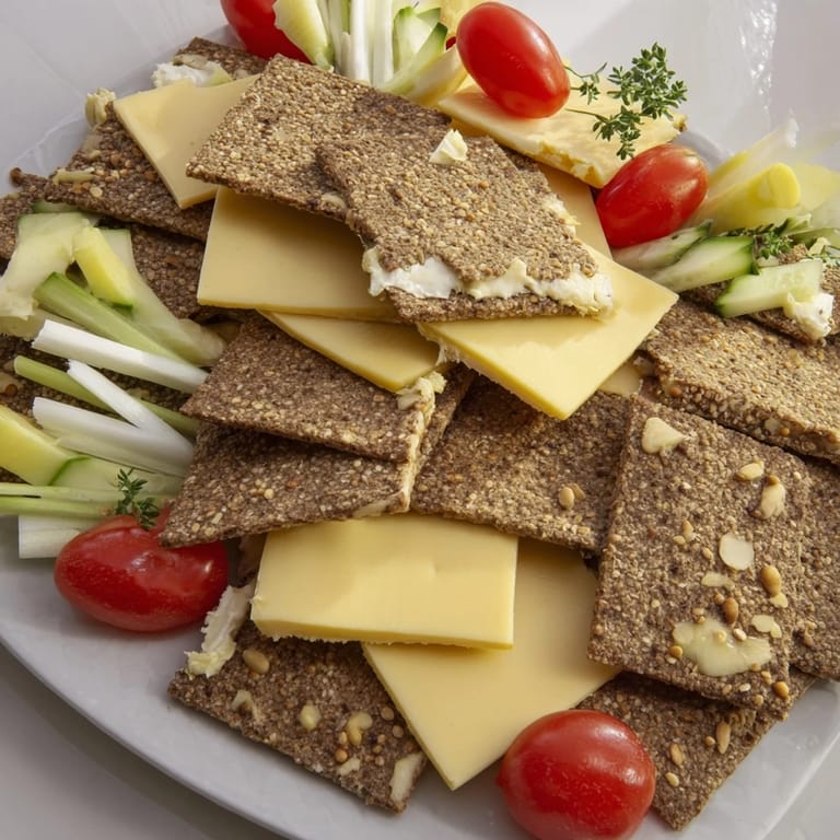 A vibrant photo details the visually stunning Urban Skyscraper Appetizers on a platter, ready to eat.