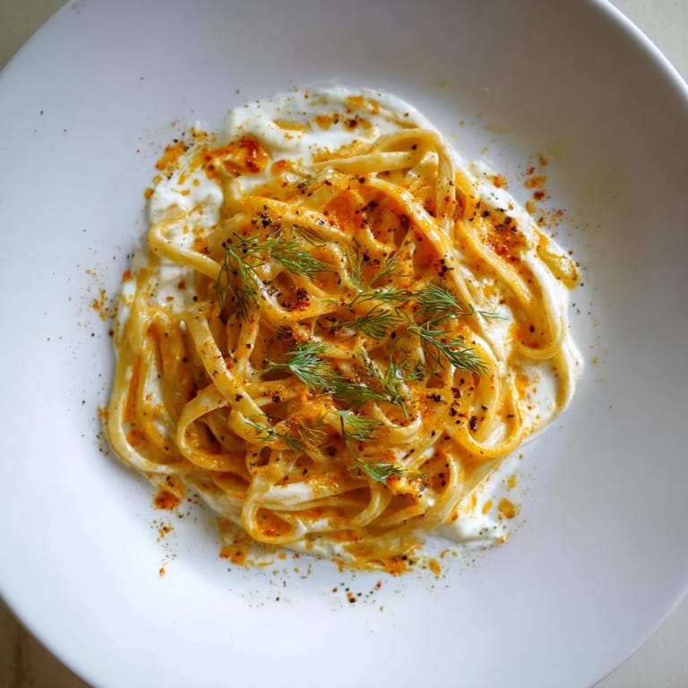 A close-up of Turkish pasta, smelling of garlic and chili, a delicious weeknight dinner.