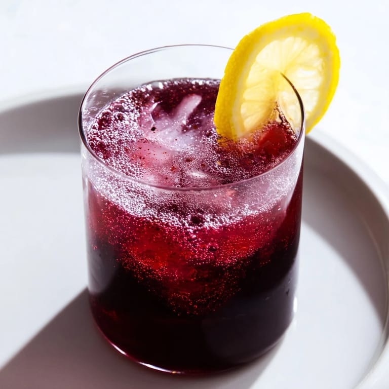 Delicious Sleepy Girl Mocktail, a vegan and gluten-free bedtime beverage, perfectly chilled in a tall glass.