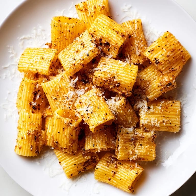 A close-up of air-fried Crunchy Parmesan Pasta Chips, perfectly seasoned and ready to enjoy.