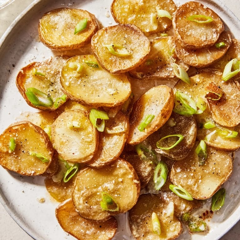 Oven-baked Smashed Green Onion Potato Bombs reveal a beautiful, golden crust and tempting, tender potato centers.