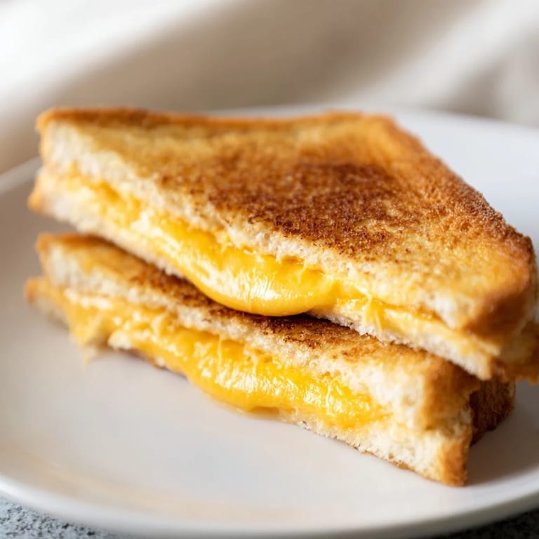 Mouthwatering, golden-brown Mayo Grilled Cheese, oozing with cheese, ready to be sliced and enjoyed.