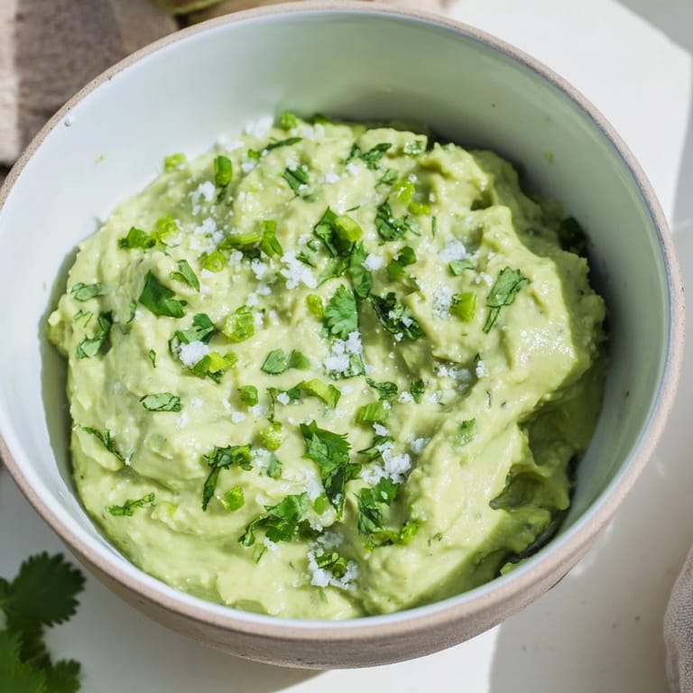 Bright green avocado lime dip topped with lime zest and cilantro, served with crunchy carrot sticks and crisp cucumber slices.