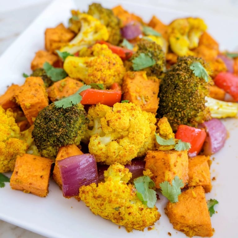 A medley of seasonal vegetables roasted with turmeric and smoked paprika, finished with fresh cilantro and a bright lemon squeeze.